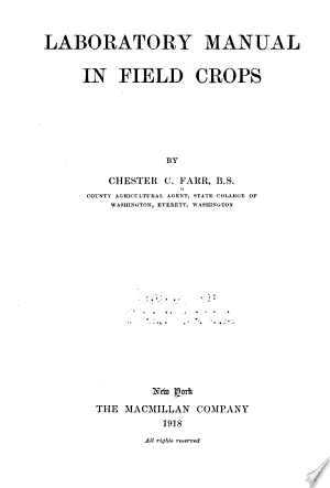 Laboratory Manual in Field Crops cover